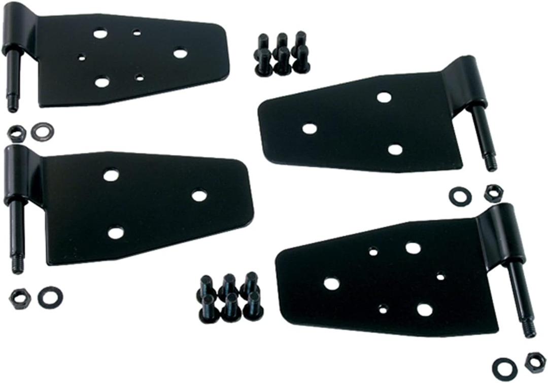 Rugged Ridge Door Hinge Kit for Jeep Wrangler YJ/TJ/LJ | Steel, Black | 11202.01 | Fits 1987-1995 Jeep Wrangler YJ; 1997-2006 Jeep Wrangler TJ; 2004-2006 Jeep Wrangler LJ