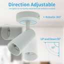 LED Ceiling Spotlight 5CCT 2700K/3000K/3500K/4000K/6000K Selectable Dimmable,Spot Light Indoor Adjustable Flush Mount Lights Fixture 12W CRI 90+, White, 3 Pack Tilt Angle Accent Lighting