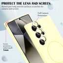 Newseego for Samsung Galaxy S24 Ultra Magnetic Case, Cute Soft Liquid Silicone Slim Case for Women Girls Men Camera Protection Microfiber Lining Shockproof Cover for Samsung Galaxy S24 Ultra-Yellow