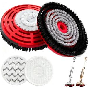 S8201 Replacement Brush Head for Shark Steam Mop Pads S7000/S7001/S7201 Series, 2 Pack Upgraded Mop Pad Replacement Brush Heads Deep Clean Hardwood & Tile Floors and Polishing