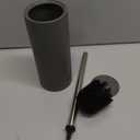 Matt Gray Ceramic Toilet Brush and Holder Set, Freestanding Toilet Bowl Cleaners Brush, Scrubber Brush for Toilet, Bathroom Accessories with Stainless Handle, Deep Cleaning