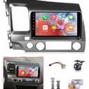 XGU 8Core Car Stereo for Honda Civic 2006 to 2011 Radio Apple CarPlay Android Auto, 9IN IPS Touch Screen for Civic Car Play Player 5G WiFi BT GPS Navi FM RDS DSP HiFi AHD Camera SWC Support Airbag