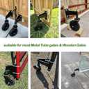 8 Inch Heavy Duty Gate Wheel, 750 lb Capacity, Fits Metal Tube Gates and Wooden Gates, 360 Swivel Spring-Loaded Caster. Gate Wheel for Smooth Operation. Equipped with Installation Tools