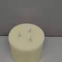 Amagic 6"x6" Extra Large Flameless Candles with 3 Wicks, Battery Operated Candles with Remote Control and Timers, 6 inch Diameter LED Pillar Candles, Real Wax, Ivory