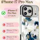 Lotadilo Case for iPhone 17 Pro Max Case Compatible with Magsafe Ring Holder Stand - for Women Blue Flower Design TPU Phone Cover for Girls Girly Funny Fashion