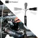 Magnetic Flashlight Gifts for Men Stocking Stuffers for Men Adults Pickup Tool Cool Extendable Magnet Telescoping Gadgets Christmas Birthday for Dad Him Husband Boyfriend Grandpa Handyman Mechanics (Black)