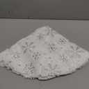 XAMSHOR Sequin Christmas Tree Skirt Soft Plush Mat White Faux Fur Holiday Party Decorations 24 Inch