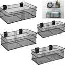 Barydat 4 Pcs Slatwall Basket Set Ventilated Metal Slatwall Basket Hanging Wire Bins Wall Mounted Accessories for Panel Garage Storage Display Organizing(Multi Size,Black)