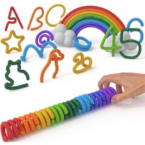 Little Ouchies Pain Fidget,8Pcs Textured Silicone Sensory Sticks Fidget Toys for Kids Adults, Flexible Fidget Sticks for Anxiety, ADHD & Autism to Help Focus, Christmas Stocking Stuffers for kids Boys