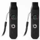 Emergency Survival Safety WhistleWhistle for Kids with Lanyard,Compass,Thermometer,Ideal for Kayaking, Boating, Hiking, Camping, Climbing (Black 2pcs)