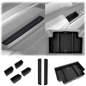 7PCS Center Console Organizer for 2022-2025 Chevy Silverado/GMC Sierra 1500, Door Handle Armrest Insert Shifter Tray Gear Side Storage Box Set Accessories(Only Fits Full w/Bucket Seats)