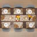 Thanksgiving Table Runner Fall Pumpkin Maple Leaves Table Runner Washable Non-Slip Heatproof Woven Seasonal Dining Table Decoration 12 x 70 Inch (Light Yellow6)