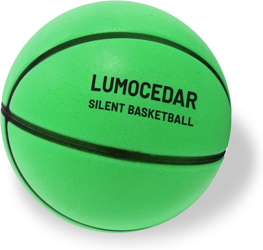 Lumocedar Silent Basketball Size 7 (29.5")  Grooved Airless Indoor Basketball Foam Basket-Ball Indoor Training Real Bounce Feeling Higher Quieter Compression Packaging