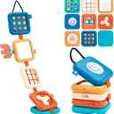 Busy Board for 1 Year Old,Travel Toys for Toddlers 1-3,Montessori for 1 2 Year Old Boy Girl,Airplane Toys for Toddlers,Busy Board Cube Toy for 12-18 Months