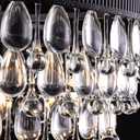 TOCHIC Crystal Chandeliers, 6-Light 3 Tiers Black Crystal Chandelier Light, Modern Farmhouse Luxury Light Fixture for Bedroom, Dining Room, Kitchen Island, Living Room, Entryway, 28"