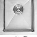 POPFLY 15x17 Inch Undermount Bar Prep Sink, 15” Undermount Rectangle Kitchen Sink, 304 Stainless Steel Single Bowl Small Kitchen Rv Sinks, Brushed