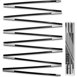 Betus Fibreglass Tent Poles Replacement - Pre-Assembled Black Tent Pole for Hiking & Camping - Easy to Install Outdoor Tent Repair Rod (12Ft)