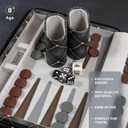 Magnetic Travel Backgammon Sets for Adults - Quality PU Leather Backgammon Board Game for Adults and Kids - 14" Gift for Man Backgammon Board with 32 Magnetic Pieces in PU Leather Case
