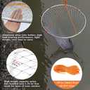 Drasry Foldable Bridge and Pier Fishing Landing Net - High Load-Bearing Aluminum Ring Drop Net for Saltwater Freshwater - Collapsible Basket With 49.2 FT Rope, 31.5*31.5*41 IN / 80*80*104cm