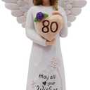 80 Birthday Gift for Women - May All Your Wishes Come True Happy 80th Sculpted Hand Painted Figurine (80th Birthday Gifts)
