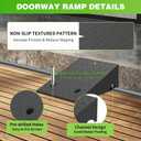 6.7" Rise Plastic Rubber Ramp, Door Threshold Ramp for Wheelchairs/Scooters