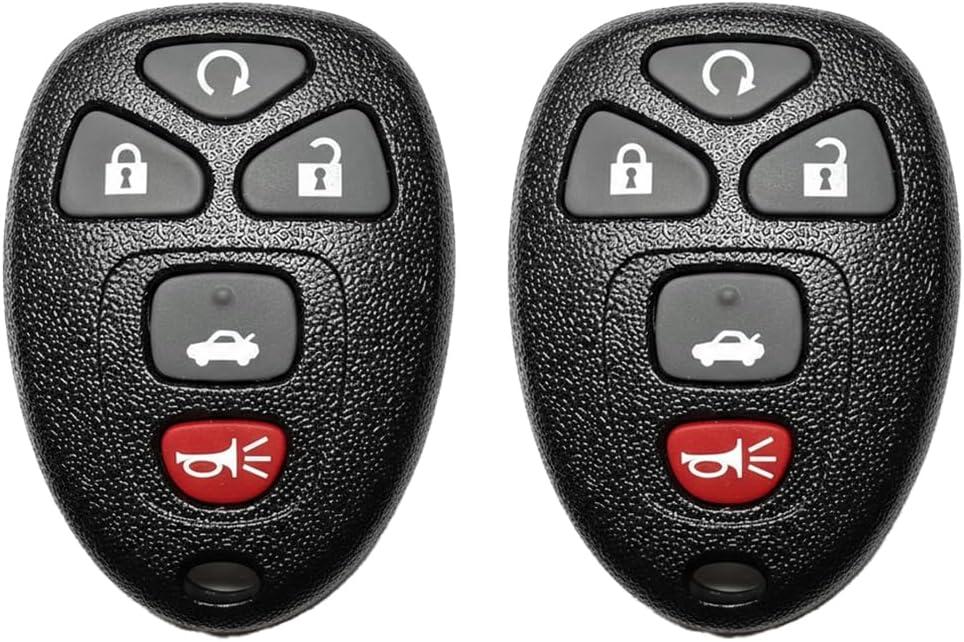 2PCS Car Key Fob Keyless Entry Remote 315MHz 22733524 / KOBGT04A for Saturn Sky/Aura 2007-2009 for Buick Lacrosse 2005-2009 for Chevrolet Cobalt/Malibu for Pontiac G5 / G6 / Grand Prix | 5 Buttons