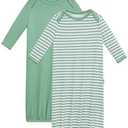 Bamboo Viscose 2-Pack Baby Gowns for Boys and Girls Long Sleeve Infant and Newborn Sleepers (American Festival/Blue) 0-6months