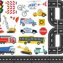 Foam Bath Toys for Toddlers- 29 Piece Vehicles Bath Stickers with Storage Bag Educational Floating Bathtub Traffic Preschool Non-Toxic Fun Bathing for Baby Girls Boys Toddler Kids