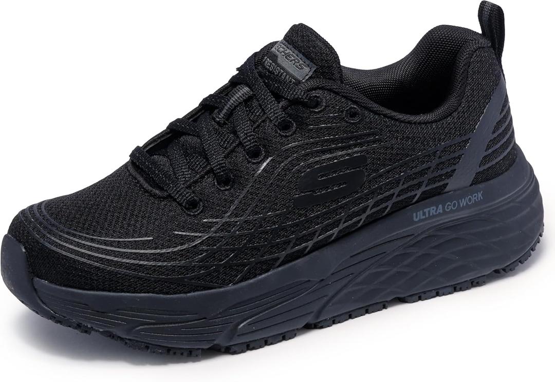 Skechers Women's Work Relaxed Fit Max Cusioning Elite Sr Outsole (10 Wide, Black)