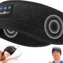 MUSICOZY Sleep Headphones Bluetooth 5.4 Headband, Wireless Earphones Music Sleep Earbuds Sleeping Eye Mask with HD Stereo Speakers for Workout Running Travel Yoga, Ideal Gifts (Double-Sided Black)