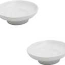 Soap Dish Round Ceramic Bathroom Replacement Soap Holder 2 Pieces A63-2