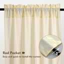 2Pcs 36inch Ivory Kitchen Tier Curtains for Windows, Semi Light Filtering Curtains for Bedroom, Living Room, Basement, Bathroom, Window Treatments (24" W x 36" L)