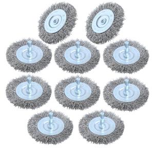 10pcs 3 Inch Stainless Steel Wire Wheel Brushes Kit for Drill with 1/4-Inch Hex Shank,Wire Wheels for Power-Operated Grinders (10)
