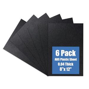 Kinlink Black ABS Plastic Sheet 8" x 12"x 0.04" Flexible Moldable Impact Strength and High Tensile 1/25" Thick (1mm) Abs Sheet, Moldable Plastic DIY Materials for Home Decor and Handicrafts, 6 Pack, Set of 2 Kinlink Black ABS Plastic Sheet 8" x 12"x 0.04" Flexible Moldable Impact Strength and High Tensile 1/25" Thick (1mm) Abs Sheet, Moldable Plastic DIY Materials for Home Decor and Handicrafts, 6 Pack, Set of 2