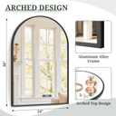 Arched Wall Mirror 36x24 Inch Black Bathroom Vanity Mirror with Metal Frame, Modern Arch Mirror for Bedroom, Living Room, Entryway, Wall Mounted Decorative Mirror