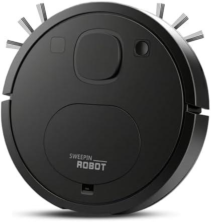 Robotic Vacuum Cleaner, Robot Vacuum and Mop Robot Vacuum Small Low-Noise, Tangle-Free Suction,Obstacle Avoidance,Ideal for Hard Floor, (Black)