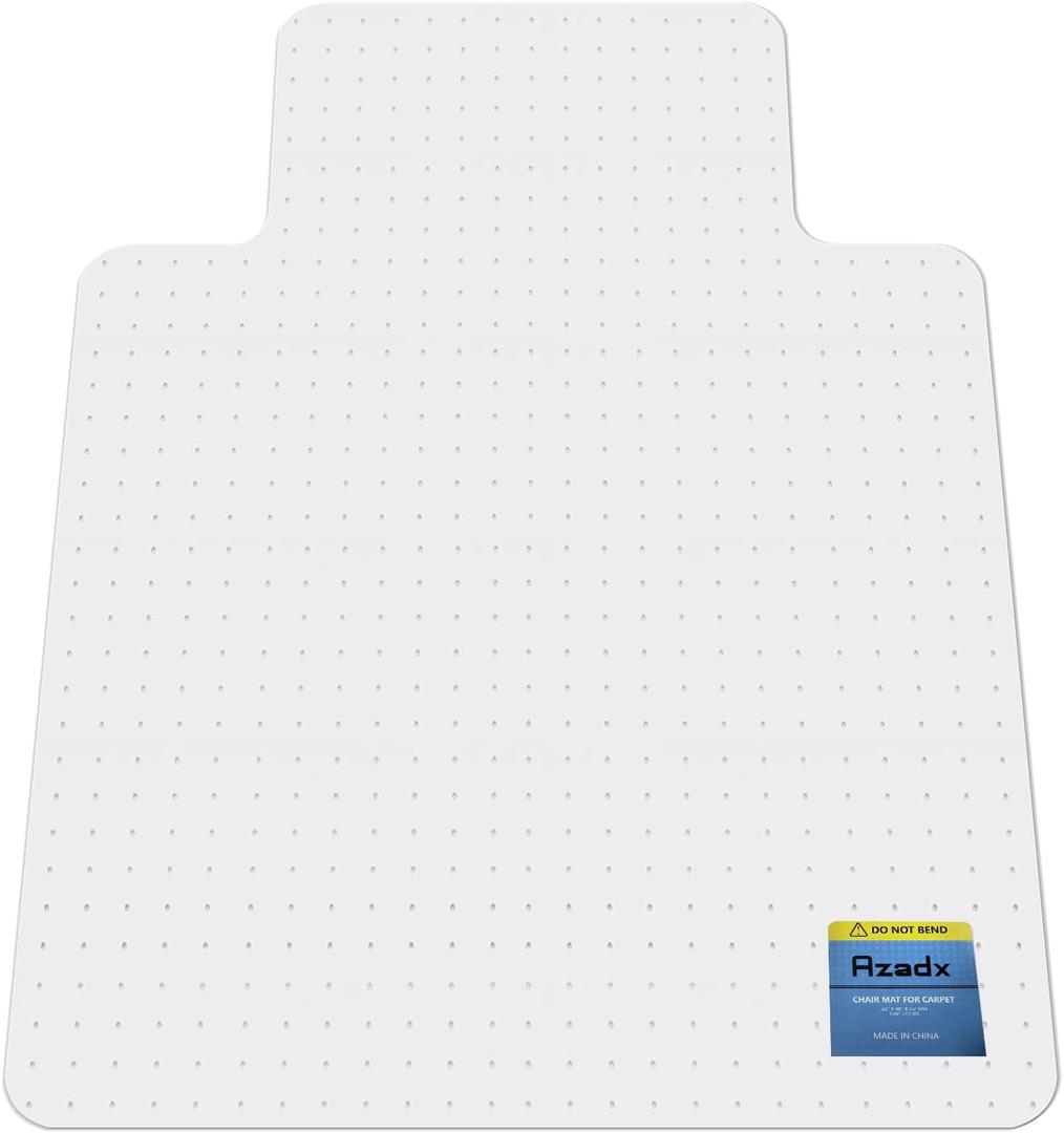 Azadx Heavy Duty Office Chair Mat for Carpet 36" x 48" with Lip Hard Material Chair Mat for Carpeted Floor Non-Slip Carpet Protector for Home Easy Glide Desk Floor Mat for Office Chair on Carpets, 36" x 48" with Lip 1 PACK
