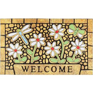 CHICHIC Welcome Door Mat 24 x 36 Inch Front Doormat Outdoors for Home Entrance Outdoors Mat for Outside Entry Way Doormat Entry Rugs, Heavy Duty Non Slip Rubber Back Low Profile, Dragonfly