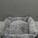 Bedsure Washable Dog Bed Small DogCat- Rectangle Fluffy Plush Kitten Puppy Bed, Comfy Corduroy Fleece and Nonskid Bottom,20x19x6inches,Suitable for Pet Up to 15lbs,Grey