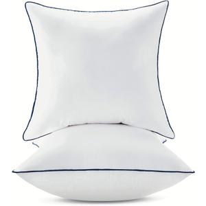 18x18 Inch Pillow Inserts Set of 2-100% Cotton Cover, Throw Pillow Inserts for Couch, Sofa, or Bed (2 Pack, 18x18 Inch)