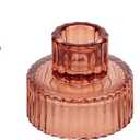 Vixdonos Glass Candlestick Holders Tealight Candle Holders for Table Centerpieces, Wedding Decor and Dinner Party (3 Pcs, Reddish Brown)