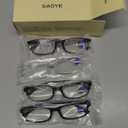 Gaoye +0.75 Multi Pack Reading Glasses - Blue Light Blocking Lenses, TR90 Frames, UV400 - Eyeglasses with Clear Vision (*Black + Bright Leopard + Leopard + Clear)