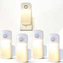 Enhon 4 Pack Emergency Power Failure Night Lights, Motion Sensor Night Light, Automatic Dusk to Dawn, Emergency Lights for Home, Bedrooms, Hallways, Black Outs, Rechargeable