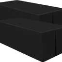 homing 2 Packs Rectangle Fitted Tablecloth, 6 Foot Washable Fabric Table Cloth, Waterproof Polyester Table Cover for Party, Trade Show, Outdoor and Indoor (Black, 30" x 72")