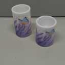 Flickering Flameless Candles, Lavender Butterfly Purple LED Candles with Remote Timer, Set of 2 Battery Operated Candle for Valentine Wedding Birthday (D3" x H5", D3" x H4")