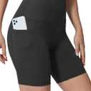 Womens Biker Shorts with 2 Pockets 8" High Waisted Tummy Control Workout Yoga Running Gym Shorts Graphite Grey