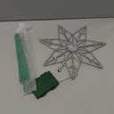 YEAHOME Christmas Tree Topper, Silver Glittered Hollow 7-Point Star Tree Topper, Lighted Wire Star with 20 LED Lights for Christmas Treetop, Xmas Tree Topper with Timer, Christmas Tree Decorations