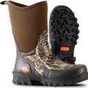 Showave Men's Mid Calf Rubber Work Boots Waterproof Rain Boot Insulated Mud Boots with Comfortable Sports Soles (10, Camo)