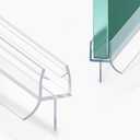 2PCS Shower Door Bottom Seal Strip, Clear PVC, 36" Length, Fits10mm Thick Glass, Prevents Leaks & Water Damage, Easy Installation, No Adhesive Required (Clear, 36in for 3/8"(10mm) Door)