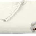 Royale Linens 300 Thread Count 100% Long Staple Combed Cotton - Super Soft - Top Sheet - California King Flat Sheet Sold Separately -Breathable, Cool & Crisp Percale Flat Sheet Only (Cal King, Ivory)
